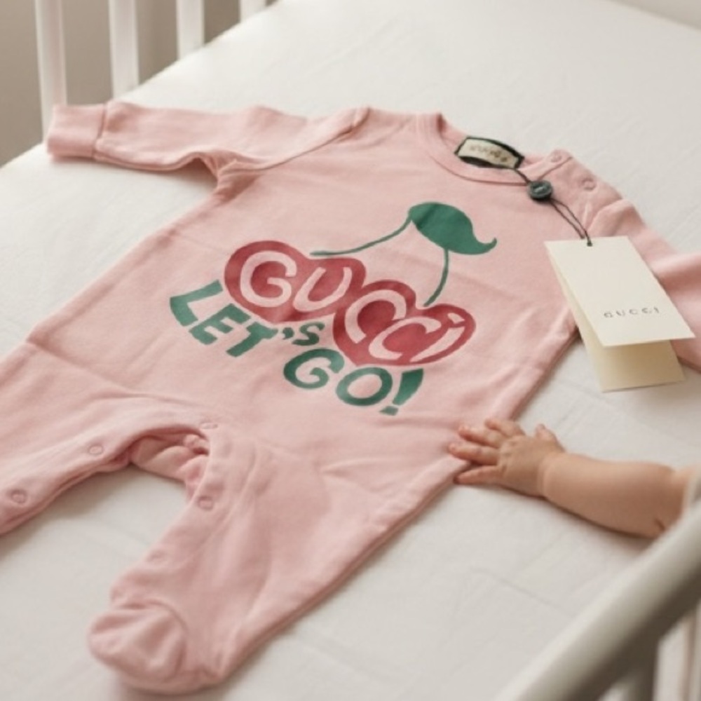 Gucci Cherry Print Footie Pink